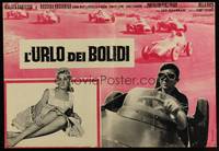 8e466 ROAR OF THE BOLIDI Italian photobusta '60 Leo Guerrasi's L'Urlo de Bolidi, Italian racing!