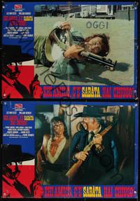 8e396 SABATA 2 Italian photobustas '70 Lee Van Cleef western, cool image of banjo gun!