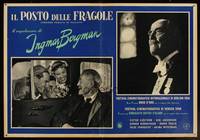 8e486 WILD STRAWBERRIES Italian photobusta '59 Ingmar Bergman directed, c/u of Victor Sjostrom!