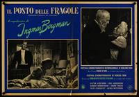 8e487 WILD STRAWBERRIES Italian photobusta '59 Ingmar Bergman, Victor Sjostrum on deathbed!