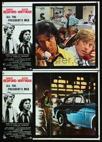 8e385 ALL THE PRESIDENT'S MEN 2 Italian photobusta '76 Hoffman & Redford as Woodward & Bernstein!