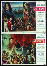 8e399 ULYSSES 2 Italian photobustas '55 Kirk Douglas, Silvana Mangano, cool images!