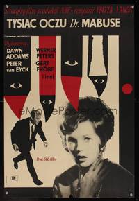 8e500 1000 EYES OF DR MABUSE Polish 22x33 '60 Fritz Lang, Stachurski artwork of knives!