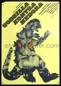 8e571 GODZILLA VS. THE SMOG MONSTER Polish 23x32 1973 Gojira tai Hedora, Zbobrowski art of monster!