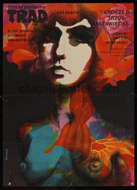 8e600 LEPROSY Polish 23x33 '71 Trad, cool psychedelic H. Ruminski artwork of nude woman!