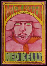 8e619 NED KELLY Polish 23x33 '73 Mick Jagger as legendary Australian bandit, Ihnatowicz art!