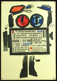 8e634 POLISH & INTERNATIONAL SHORT FILM FESTIVAL Polish 23x33 '66 cool Lenica artwork!