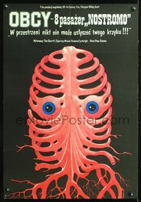 8e680 ALIEN Polish 26.5x38 '80 Ridley Scott sci-fi classic, cool Jakub Erol art of monster!