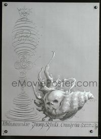 8e746 WILANOW ART COLLECTION Polish 27x37 '77 bizarre Starowieyski art of skull shell!