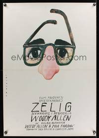 8e750 ZELIG Polish 26x38 '83 Wiktor Sadowski art of wacky Woody Allen directed fake mockumentary!