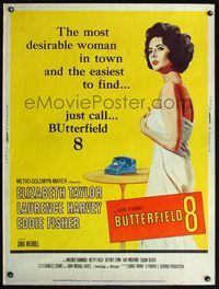 8f410 BUTTERFIELD 8 30x40 '60 callgirl Elizabeth Taylor is the most desirable and easiest to find!