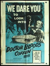 8f417 DOCTOR BLOOD'S COFFIN 30x40 '61 can you stand the terror, the awful secret it contains!