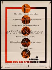 8f419 DOG DAY AFTERNOON 30x40 '75 Al Pacino, Sidney Lumet bank robbery crime classic!