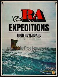 8f446 RA EXPEDITIONS 30x40 '72 Thor Heyerdahl re-creates viking ship travel to The New World!