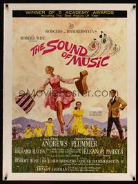 8f450 SOUND OF MUSIC 30x40 '65 classic artwork of Julie Andrews & top cast by Howard Terpning!
