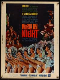 8f462 WORLD BY NIGHT 30x40 '61Luigi Vanzi's Il Mondo di notte, sexy Italian showgirls!