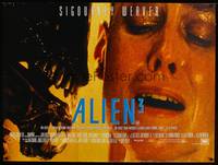 8f183 ALIEN 3 British quad '92 Sigourney Weaver, 3 times the danger, 3 times the terror!