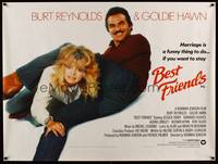 8f191 BEST FRIENDS British quad '82 great image of Goldie Hawn wrestling Burt Reynolds!