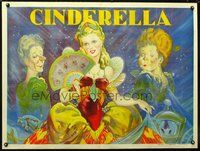 8f057 CINDERELLA stage play British quad '30s beautiful stone litho close up art!