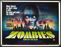 8f207 DAWN OF THE DEAD British quad '80 Romero, there's no more room in HELL for the dead, Zombies