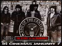 8f214 END OF THE CENTURY: THE STORY OF THE RAMONES advance British quad '03 cool image of the band!