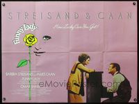 8f225 FUNNY LADY British quad '75 Barbra Streisand watches James Caan play piano!