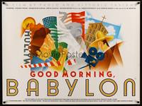 8f228 GOOD MORNING BABYLON British quad '87 Charles Dance as D.W. Griffith, wild art!