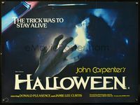 8f230 HALLOWEEN British quad '78 Carpenter classic, completely different image of Curtis attacked!