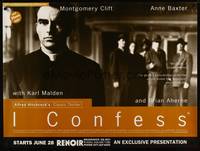 8f242 I CONFESS advance British quad R90s Alfred Hitchcock, Montgomery Clift as priest!
