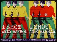 8f243 I SHOT ANDY WARHOL advance British quad '96 cool multiple images of Lili Taylor pointing gun!
