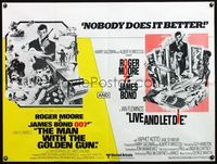8f262 MAN WITH THE GOLDEN GUN/LIVE & LET DIE British quad '70s nobody does it better than Bond!
