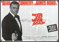 8f266 NEVER SAY NEVER AGAIN advance British quad '83 cool c/u of Sean Connery as James Bond 007!