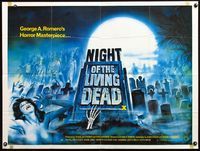 8f267 NIGHT OF THE LIVING DEAD British quad R80 George Romero zombie classic, Chantrell art!