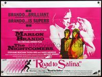 8f268 NIGHTCOMERS/ROAD TO SALINA British quad '72 c/u of Marlon Brando & Stephanie Beacham!