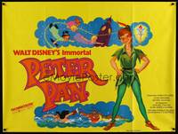 8f273 PETER PAN British quad R70s Walt Disney animated cartoon fantasy classic!