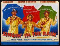 8f288 SINGIN' IN THE RAIN British quad R00 Gene Kelly, Donald O'Connor, Debbie Reynolds, classic!