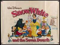 8f291 SNOW WHITE & THE SEVEN DWARFS British quad R70s Walt Disney animated cartoon fantasy classic