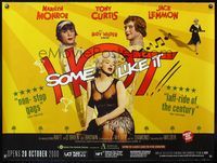8f292 SOME LIKE IT HOT advance British quad R00 sexy Marilyn Monroe with Tony Curtis & Jack Lemmon!
