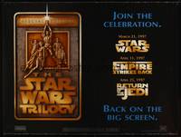 8f295 STAR WARS TRILOGY DS British quad '97 Empire Strikes Back, Return of the Jedi!