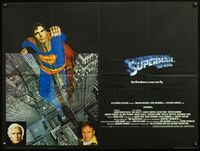 8f299 SUPERMAN British quad '78 comic hero Christopher Reeve, Gene Hackman, Marlon Brando!