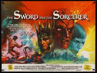 8f302 SWORD & THE SORCERER British quad '82 dungeons, dragons, cool fantasy art by Brian Bysouth!