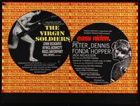 8f313 VIRGIN SOLDIERS/EASY RIDER British quad '70s Peter Fonda & naked running man!