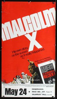 8f363 MALCOLM X advance special poster72 his own story as it really happened from his autobiography!