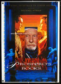 8f335 PROSPERO'S BOOKS 1sh '91 Peter Greenaway, John Gielgud, from Shakespeare's Tempest!