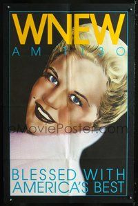 8f039 WNEW AM 1130 PEGGY LEE radio poster '80s cool portrait art, blessed with America's best!