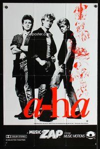 8f043 A-HA special 27x41 '85 great band portrait & images from Take On Me video!