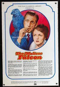 8f052 MALTESE FALCON BOOK book poster '74 Book adaptation, cool art of Bogart & Astor by Melo!