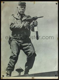 8f466 DIRTY DOZEN English commercial poster '68 cool image of Lee Marvin w/machine gun!