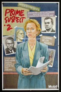 8f364 PRIME SUSPECT 2 TV advance special 30x46 '92 artwork of Helen Mirren by Emanuel Schongut!