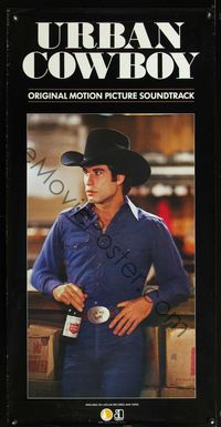 8f367 URBAN COWBOY special poster '80 great image of John Travolta in cowboy hat at bar!